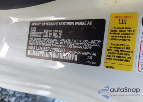 2015 BMW M235 z USA, uszkodzony, nr VIN WBA1J7C55FV289080